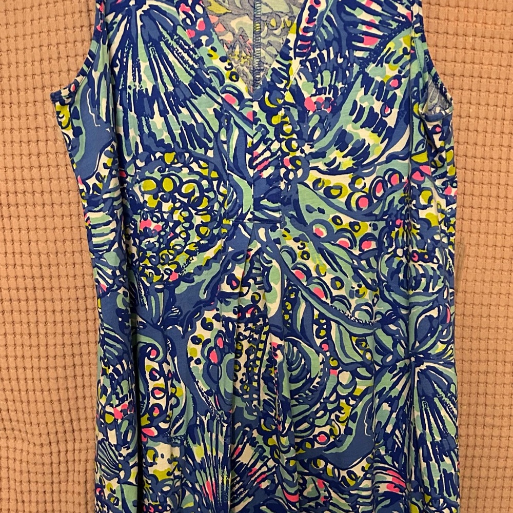 Lilly Pulitzer Blue and Green Patterned Dress